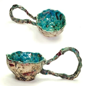 Tasse Keramik Steinzeug Gourmet 23cm Unikat sig. Prof.em A. Loeschner-Gornau f09 - Picture 1 of 16