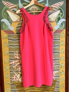 NWT Lilly Pulitzer TROPICAL Pink Largo Shift Beading Sz 12 Sugg. Retail $268 - Picture 1 of 16