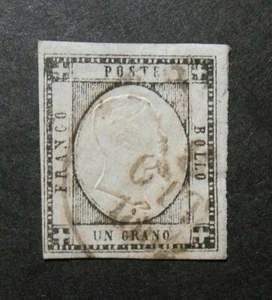 ITALIA ,ITALY 1861 Provincie Napoletane "Effigie Emanuele 2" 1gr nero USED ss.19 - Imagen 1 de 1
