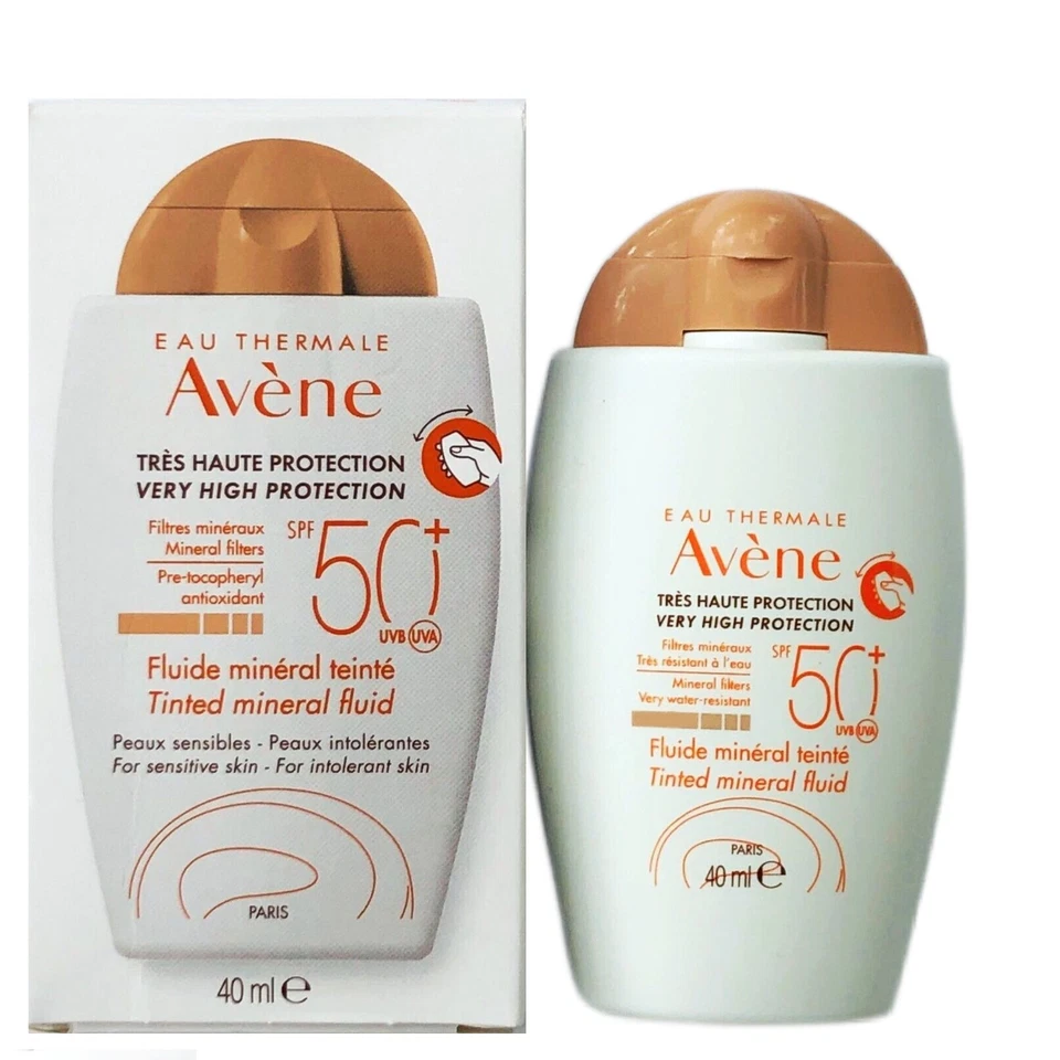 Fluido mineral tintado AVENE muy alta protección FPS 50+ 40 ml 1,3 fl. oz exp:03/28 Foto 1 de 3