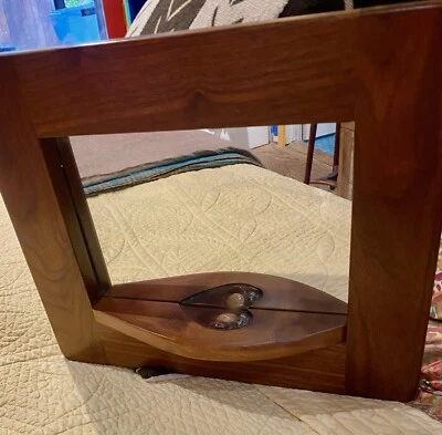 TIM BUDNICKI Handcrafted WISCONSIN  Wood /Stone MIRROR W/SHELF SIGNED - Image 1 of 4