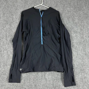 Solumbra Sweatshirt Womens Large 1/2 Zip Long Sleeve Solid Black - Picture 1 of 15