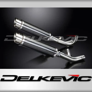 Yamaha VMAX 1700 2009-2020 Slip On 14" Round Carbon Exhaust Muffler Kit - Picture 1 of 5