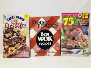 Lot Of 3 Better Homes and Gardens Mini Magazine Recipe Cook Books Desserts & Wok - Imagen 1 de 12