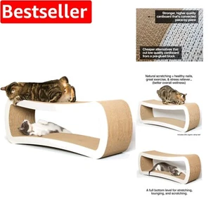 Recyclable Jumbo Cat Lounge - 39” Cat Scratcher & Play Space for Large Breeds - Picture 1 of 10