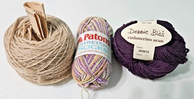 Debbie Bliss Cashmerino Aran, Patons Stretch Sock & Bemidji Mills - Lot of 3! - Image 1 of 4