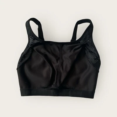 Sujetador deportivo Glamorise 36G #1068 sin malla de sudor inalámbrico negro (055) Foto 1 de 4