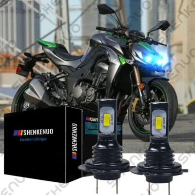 For Kawasaki Z1000 2003-2013 KLR650 2008-2017 - 8000K H7 LED Headlight Bulbs Kit - Image 1 of 4