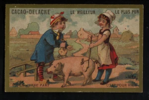 Tarjeta comercial cromada rara Chocolats Delacre C'Est Pour Rien - Imagen 1 de 2