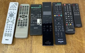 Remote Control Lot Of 7 Sony PS3 Samsung RCA Emerson RMU252 AIR-RM10 AA59 - Picture 1 of 11