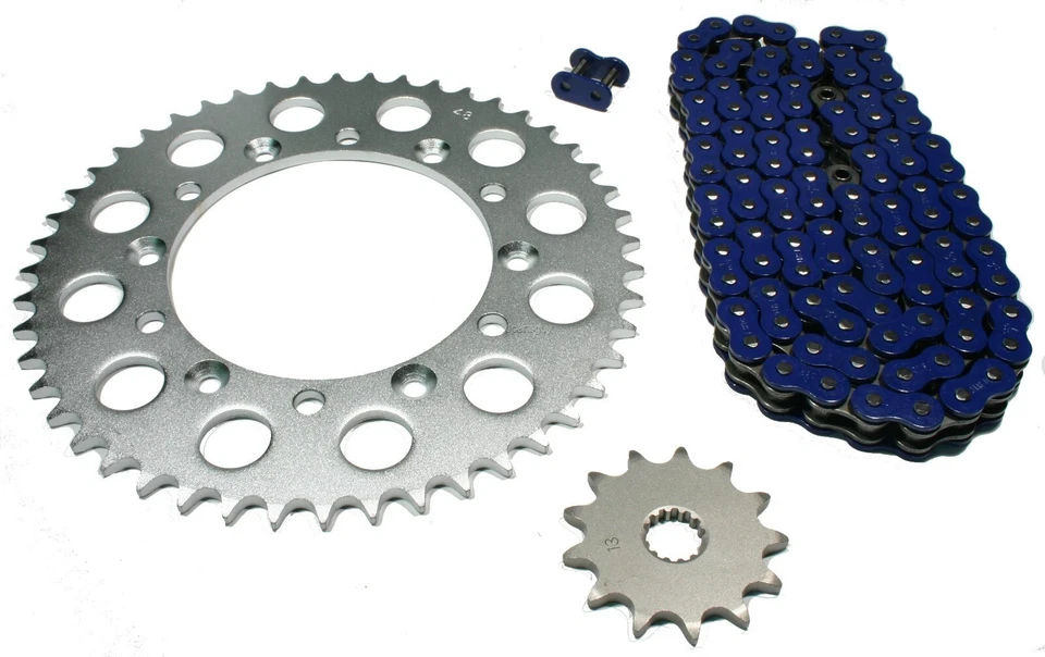 Yamaha YZ125, 1999 2000 2001, Juego de cadena y piñón junta tórica azul - YZ 125 Foto 1 de 1