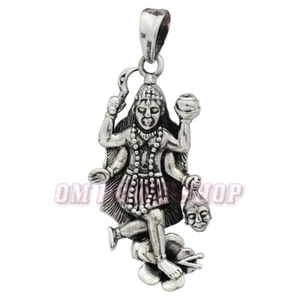 Maa Kali Pendant in Pure Sterling Silver Hindu Goddess Idol Locket Durga - Picture 1 of 4