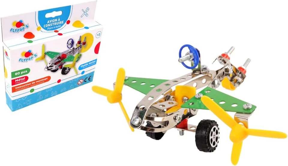 - Avion À Monter - Construction - 038572 - Multicolore - Métal - 80 Pièces - Jou - Photo 1/4