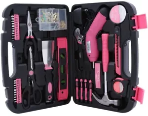 135 Piece Pink Ladies Tool Set Women Case Wrench Home Mechanics Hand Power Kit - Picture 1 of 5