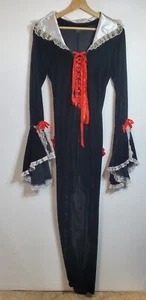 Vintage Charades Velvet High Low Elvira Morticia French Maid Vampire Dress M/L - Picture 1 of 12