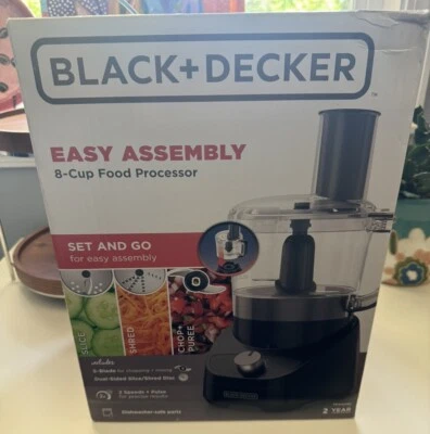 Black+Decker Easy Assembly 8-Cup Food Processor 5 Blades FP4150BC New Sealed - Image 1 of 4