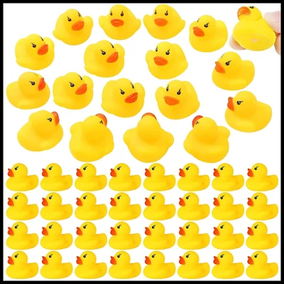 Pack de 50 patos de goma a granel pequeños patitos amarillos para jeep pato crucero juguetes para niños Foto 1 de 4
