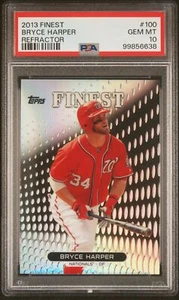 2013 FINEST #100 BRYCE HARPER REFRACTOR PSA 10 POP 41 - Picture 1 of 2