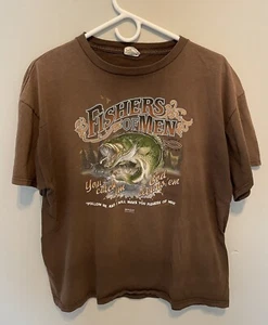 2009 Men’s Christian T-shirt Fishers of Men Matthew Scripture Verse Jesus Size L - Picture 1 of 4