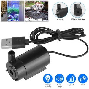 Bomba de Agua Mini Silencioso Sumergible USB 5V 1M Cable Jardín Fuente Herramienta Pecera - Imagen 1 de 9