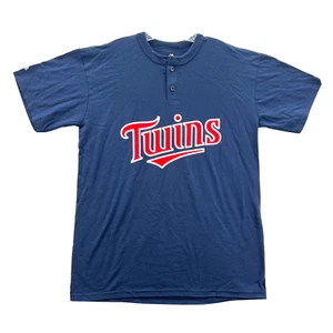 New Majestic Minnesota Twins Shirt Mens Large Blue MLB Baseball Sports Team Top - Picture 1 of 12
