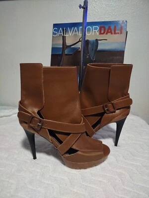 Botines Marni Cuero Marrón Peep-toe Stilettoe Talla 37, 6.5 Foto 1 de 4