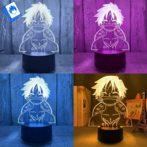 3D LED Lampe USB One Piece Monkey D. Rufy Ruffy Smile Base mit Fernbedienung - Bild 1 von 12
