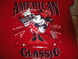 XS Size 4 Minnie Mouse American Classic Red Disney Store Tee NWT - Picture 1 of 2