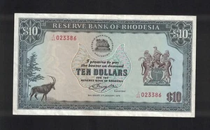Banconota 10 Dollari RHODESIA (1979) J/63 Prefisso P.41 - EF+ Vedi Scansioni - Foto 1 di 2