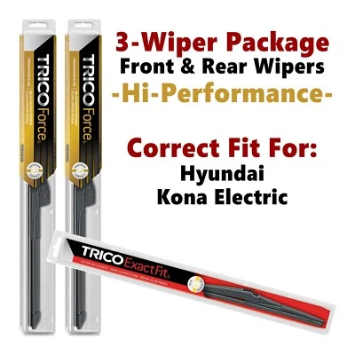 Wipers 3-pk Hi-Performance fits 2019+ Hyundai Kona Electric 25260/160/11A Foto 1 de 4