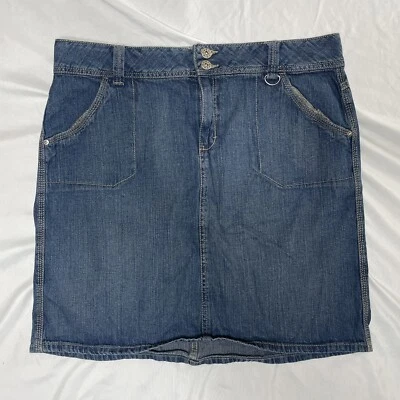 Faded Glory джинсовая юбка синий 100% хлопок клапан карманы женщин Sz. 14 - Изображение 1 из 4