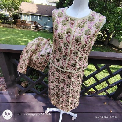 BEN ZUCKERMAN TALLA 4 (?) BERGDORK GOODMAN NYC 5TH AVENUE 50'S TRAJE DE FALDA DE 3 PIEZAS Foto 1 de 4