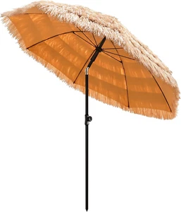 7.5Ft Tiki Umbrellas for Outside, UV Protect Thatch Umbrella with Tilt Design, T - Picture 1 of 12