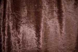 MEDIUM BROWN CRUSHED PANNE VELVET KNIT FABRIC 2 WAY STRETCH BY THE 1/2 YARD - Picture 1 of 2