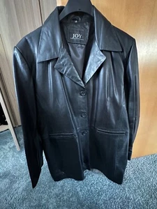 JOY echt Leder Lammnapper Jacke Blazer Damen Gr 46 schwarz - Bild 1 von 8