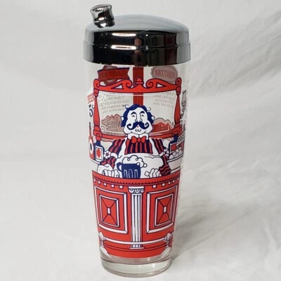 Coctelera vintage MCM LGE Barman gráficos tapa cromada con recetas de cócteles Foto 1 de 4