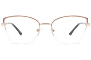 Metal Optical Frame Glasses Dual-Tone Design Acetate Arms Women 53-17-140 VF0106 - Picture 1 of 10