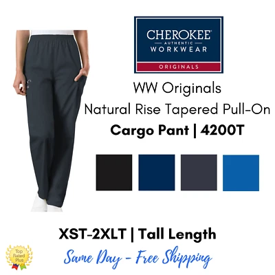 Cherokee Workwear Originals Elastic Waist Cargo Scrub Pant  4200 TALL - Image 1 of 3