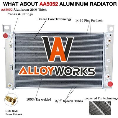 3~Core Radiator For 1999-2012 Chevy Silverado 1500 2500 GMC Yukon Tahoe 28" Core Foto 1 de 4