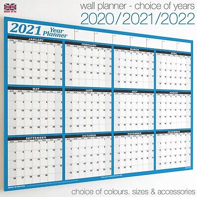 Yearly Wall Planner ✔2022 ✔2023 Year Calendar Chart Holiday Staff 12 Months BLUE • 28.99£