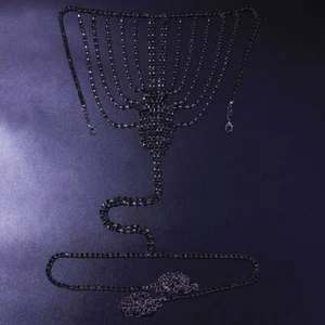 Sexy Body Chain Lingerie Thong Panties Jewelry Rhinestone Belly Waist Chain - Picture 1 of 30