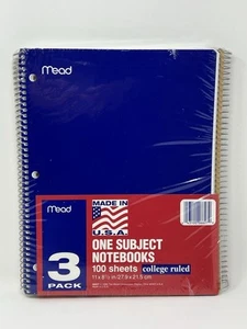 Quaderni vintage 1996 a spirale in idromele 1 soggetto 3 pz 100 fogli ogni college regolati - Foto 1 di 6