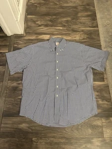 Camisa Brooks Brothers Para Hombre XL 346 Cuadros Manga Corta Original Polo Algodón 562 - Imagen 1 de 3