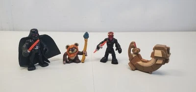 Hasbro Playskool Star Wars Galactic Heroes Lot Of 4 Darth Vader Maul Ewok  - Image 1 of 4
