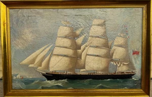 ölgemälde  Schiffsporträt/ Kapitänsbild "Star of Albion" 1865 - Bild 1 von 5