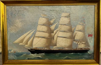 ölgemälde  Schiffsporträt/ Kapitänsbild "Star of Albion" 1865 - Bild 1 von 4