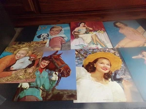 Lot 7 Pin up Women Art Prints Gil Elvgren Alberto Vargas Swimsuit Dalmatian 50s - Picture 1 of 19