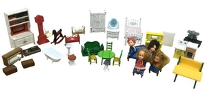 Vintage Mattel Littles 1980s Dollhouse Furniture Dolls Mr Mrs Little Big Bundle - Picture 1 of 19