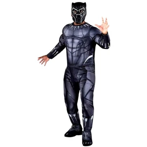 Marvel Black Panther Kostüm Herren Erwachsene XL 36 Overall gepolstert Muskel Halloween - Bild 1 von 21