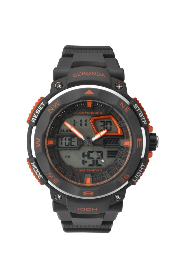 Sekonda Reloj deportivo de resina negra para hombre 51mm 1163 - Imagen 1 de 1